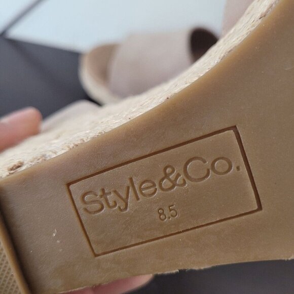 NEW Style & Co. Seleeneyf Womens 8.5M Light Taupe Platform Wedge Sandals - Picture 8 of 11